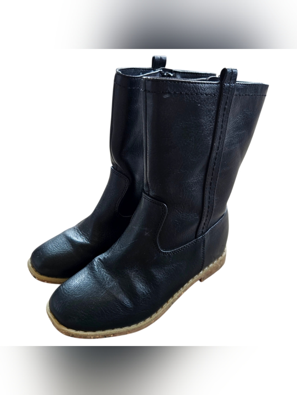Cat & Jack Girl's Sz 12 Black Side Zip Boots